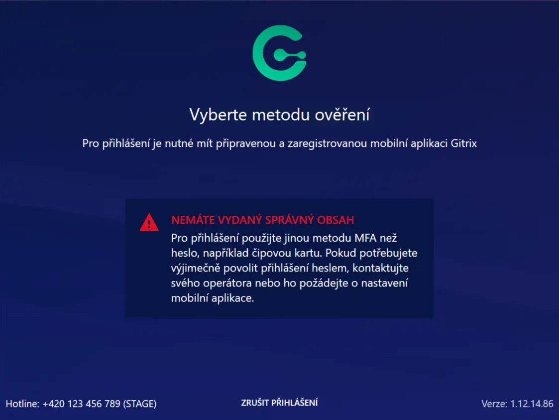 Uzavření automatického pokusu o přihlášení