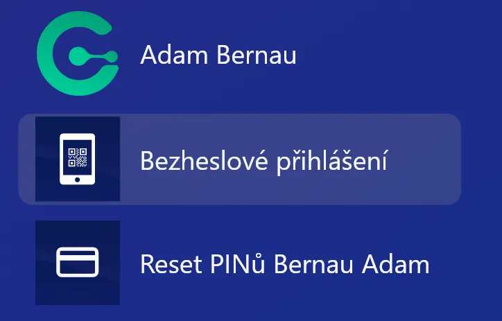 Volba Bezheslové přihlášení na přihlašovací obrazovce Windows